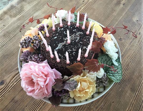 Geburtstagskuchen, Happy Birthday, Kerzen, Geburtstagsparty, Sommerkind, geschmückt, Blumen