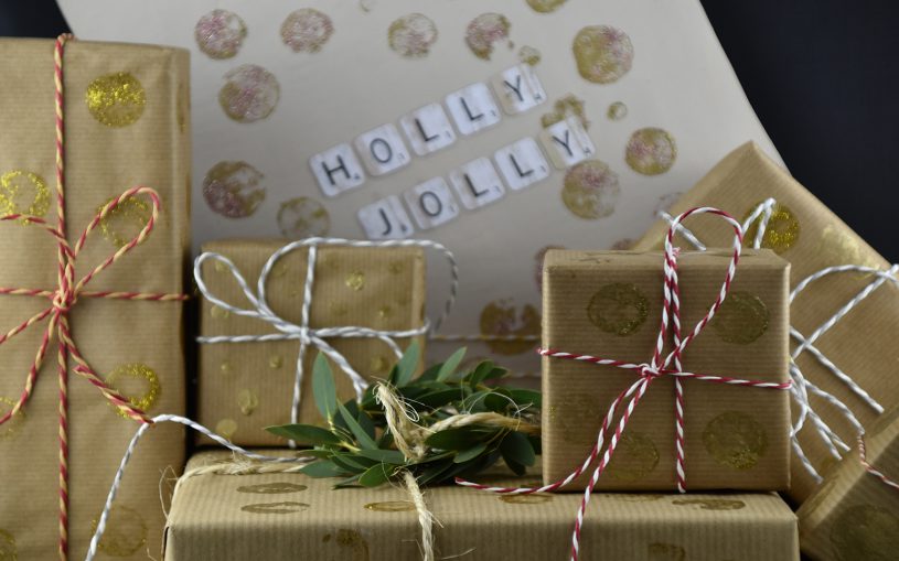 Wunderle, Geschenke, Weihnachten, Holly Jolly, Fast Print, Handgestempelt, DIY