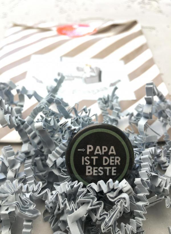 Papa ist der Beste, Wunderle, Wundertüte, Für Papa, Best Dad, Vatertag, Kleinigkeit, Geschenkideen, gefertigt in Werkstätten für behinderte Menschen, Mitbringsel