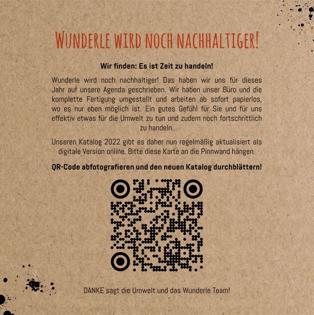 Wunderlepostkarte mit QR-Code Katalog