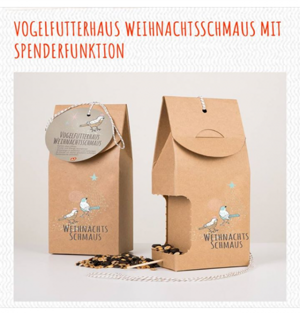 Wunderle Weihnachtsschmaus, Vogelfutterhaus, Speisekammer, Vogelfütterung, Naturschutz, Vogelfreund