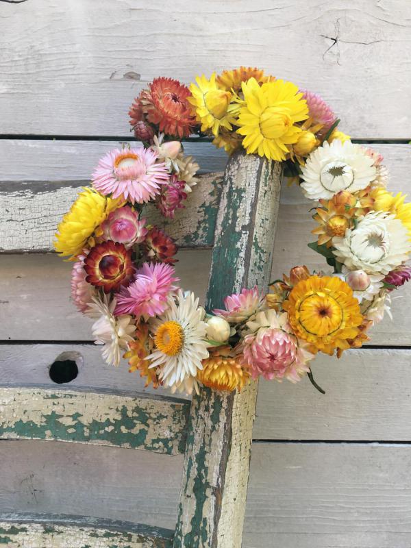 Strohblumenkranz, Sommerglück, Sommer konservieren, Sommer festhalten, Lieblingsblumen