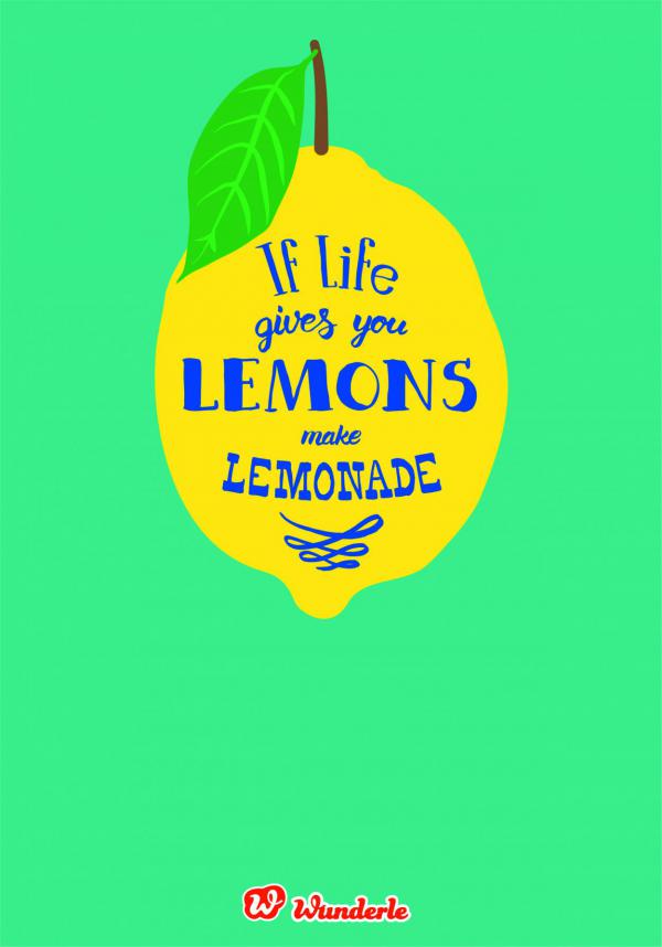 Illustration If Lifes gives you lemons..., Lettering, Free Printable, Freebie, Zitrone, Zitronenlimonade,Sommerglück, For free