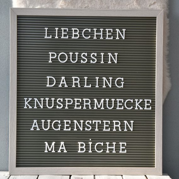 Letterboard mit Kosenamen, Kosenamen, verliebt, Valentinstag, Liebe, die kleinen Gesten