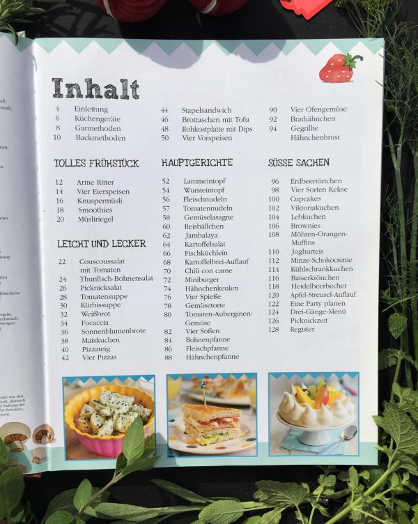 Inhalt Kochbuch, Koch mal, lecker, Kinderkochbuch, Geschenkidee, Kochen lernen, Picknick- und Mitbringideen 