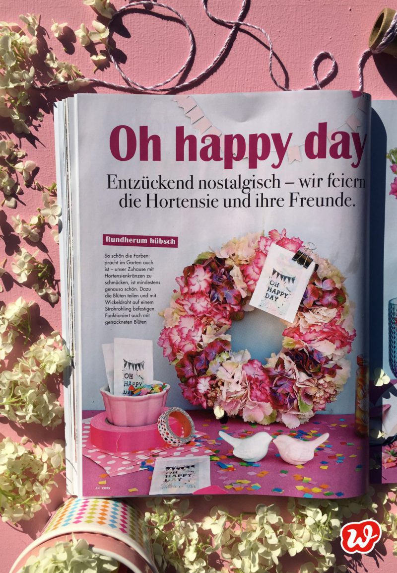 Cozy, Zeitschrift, Wunderle in der Presse, Presseauftritt, Oh happy day, Konfetti