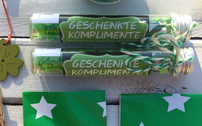 Wunderle Geschenkte Komplimente, Geschenkideen, gefertigt in Werkstätten für behinderte Menschen, Wundertüte, Glasröhre,