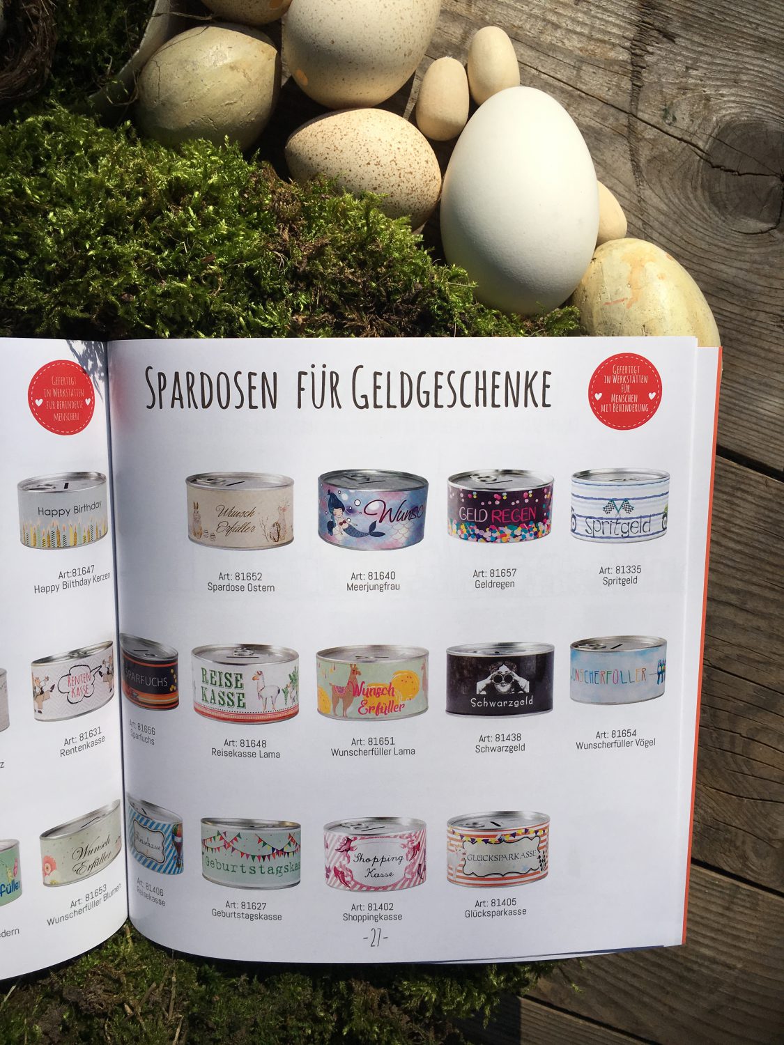 Spardosen, Geldgeschenke, Wunderlekatalog, Geschenkideen, Kleinigkeit, Ostergeschenk