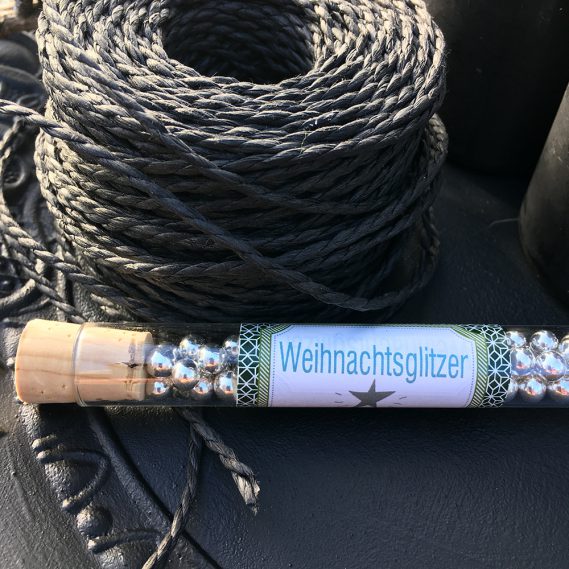 Wunderle Adventsglitzer Reagenzglas mit schwarzer Kordel