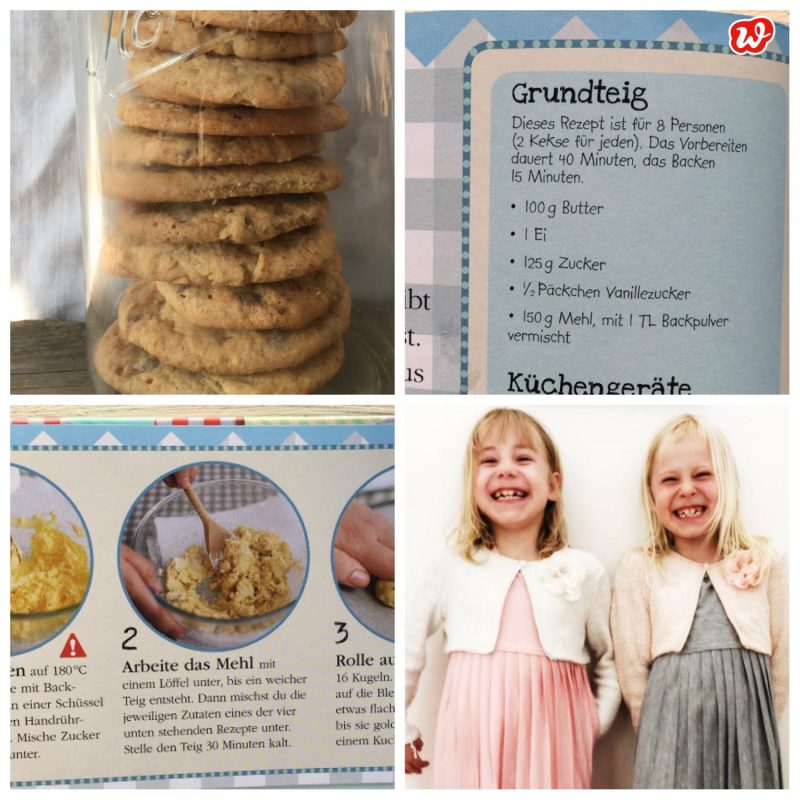 Kollage Cookies mit Rezeptausschnitten