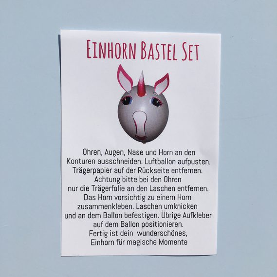 Anleitung Einhorn-Set