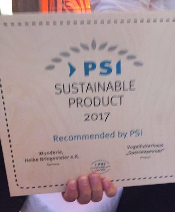 PSI Sustainable Award 2017 Urkunde