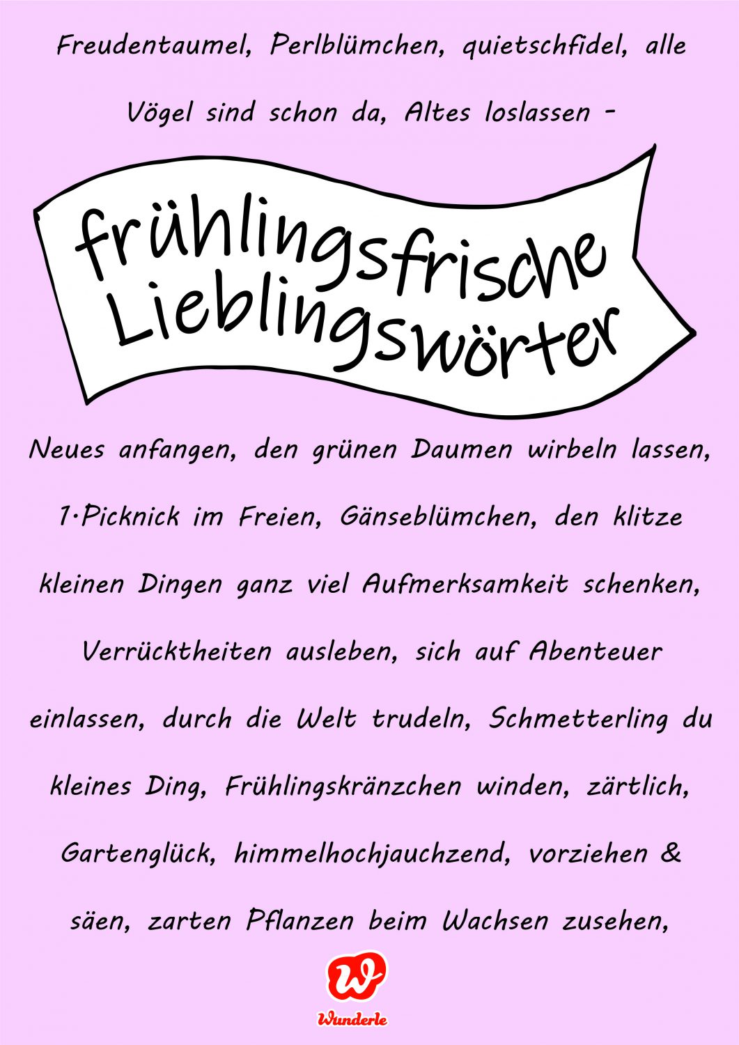 Frühlingsfrische Lieblingswörter, Frühling, Wortakrobatik, Assoziationen