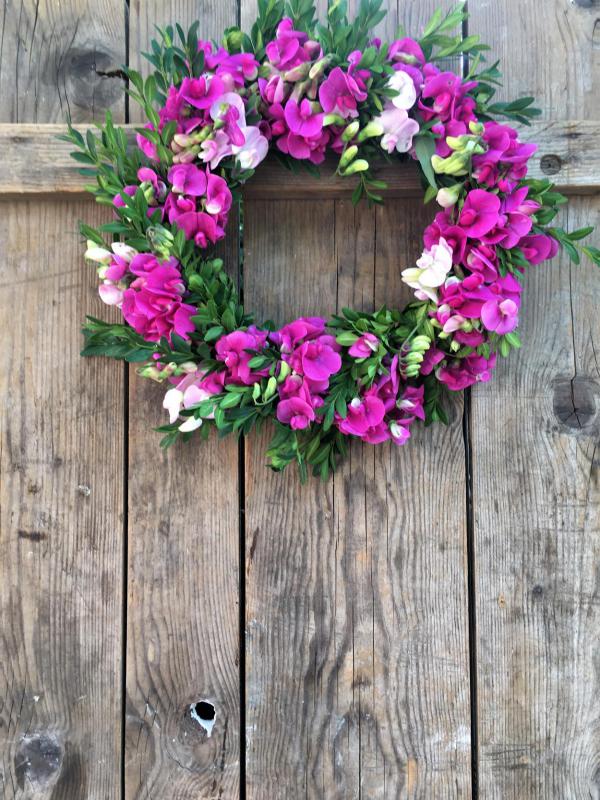 Wicken, Sommerkranz, Lieblingsblumen, Sommerglück, gekränzt