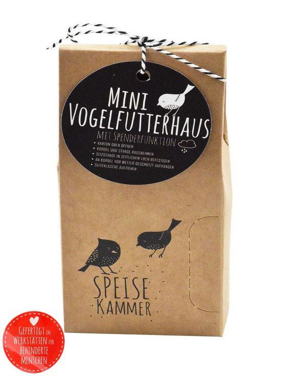 Mini Vogelfutterhaus mit Hangtag