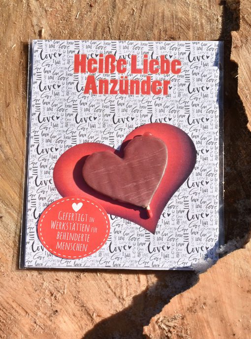 Wunderle Heiße Liebe Anzünder, Geschenkideen, kleine Helferlein, Feuer entfachen, die kleinen Dinge, gefertigt in Werkstätten für behinderte menschen