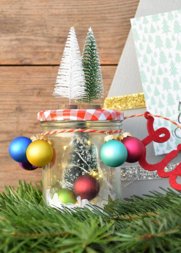 Tannenbaum To Go, Glas, DIY, Weihnachten, Geschenk, Kleinigkeit, Wunderle