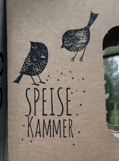 Speisekammer, Wunderle, Einwegvogelfutterhaus, Geschenkideen, Gefiederte Freunde, Handgestempelt, Winterzeit