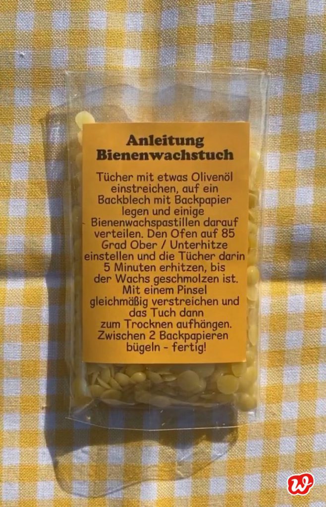 Wunderle Bienenwachsplättchen mit Anleitung Bienenwachstuch