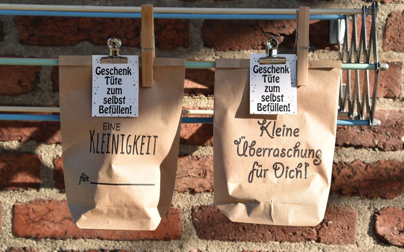 Wunderle, Wundertüte, Geschenktüte zum selbst befüllen, warmherzige Mitbringsel, Geschenkideen, liebevolle Kleinigkeiten, gefertigt in Werkstätten für behinderte Menschen