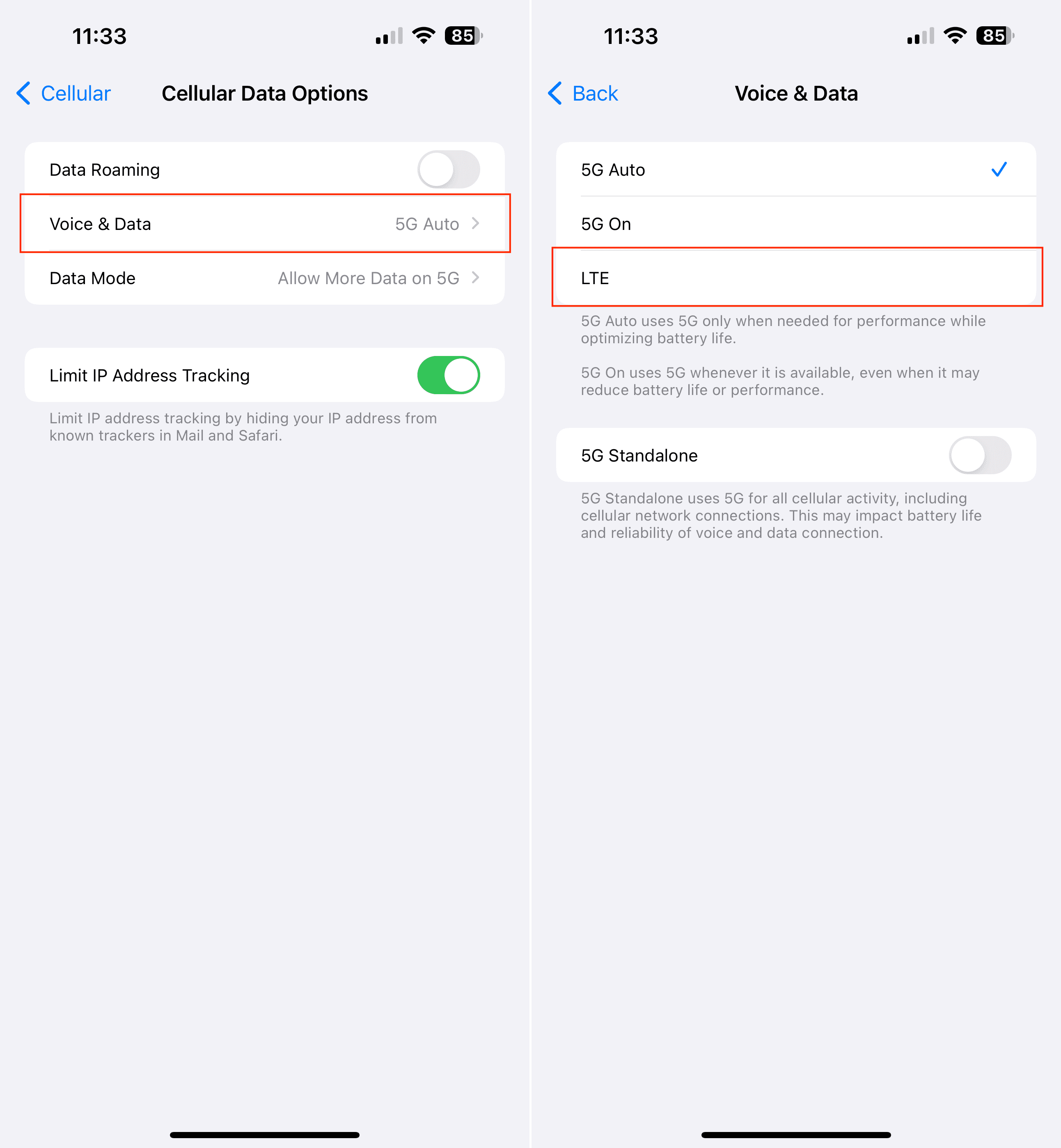 Como estender seu iPhone duração da bateria - Desligue 5G - 2