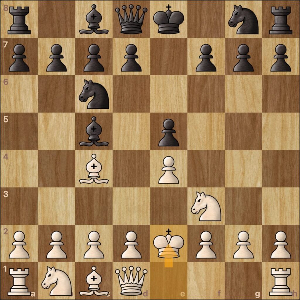 White cannot castle their king.
