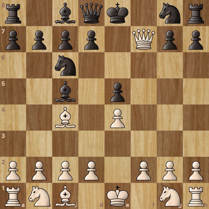One possible finish to the 4 move checkmate.