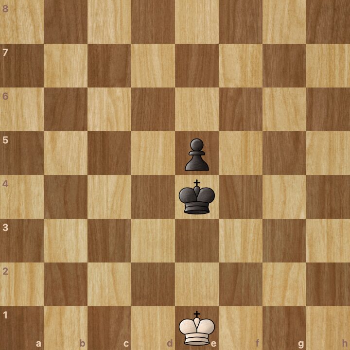 White to move and hold the draw by taking opposition.