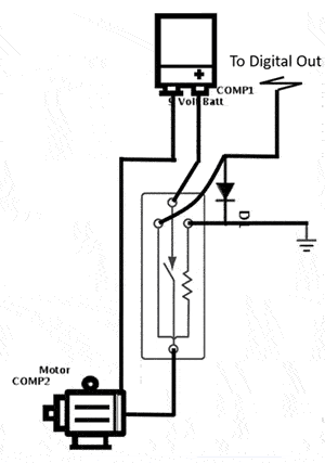 Diagrama de circuito do controlador de motor DC usado para navegação guiada por luz de carro robótico