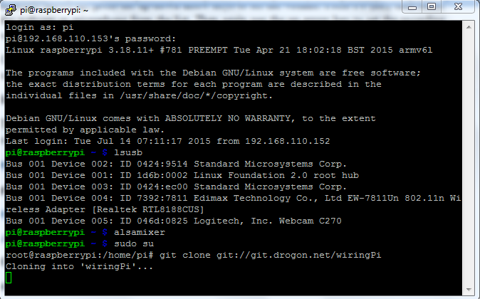 Baixando Fiação Pi para Raspberry Pi