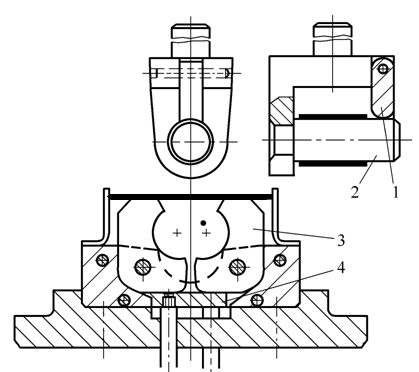 Single bend forming die for circular part with rotating die