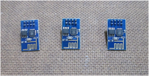 Imagem mostrando módulos Wi-Fi ESP8266