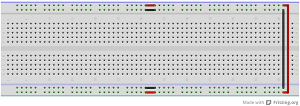 Imagem típica de breadboard