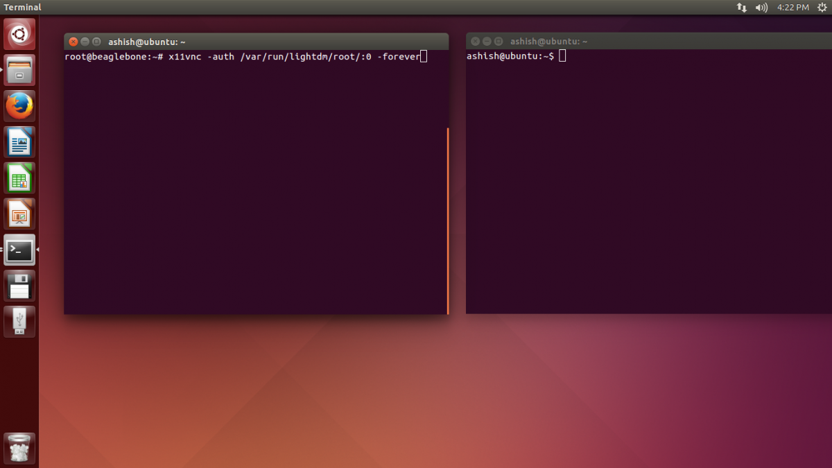 Captura de tela do login root no console Linux no Beaglebone Black