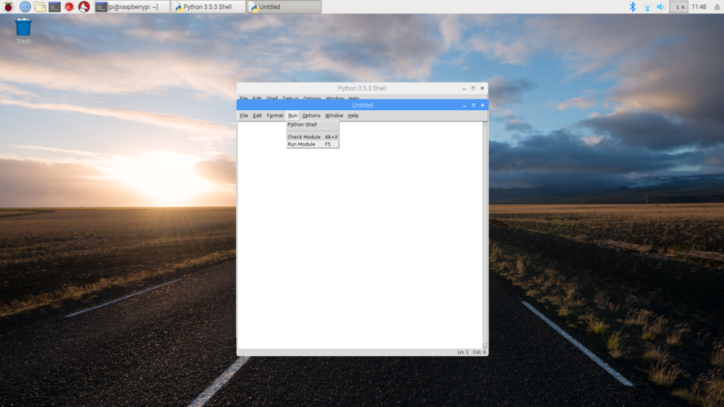 Running Python script in IDLE on Raspbian