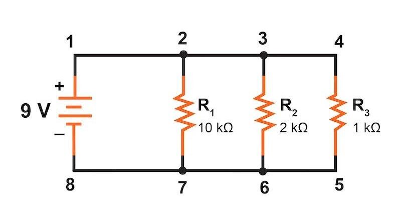 Resistors connected in parallel