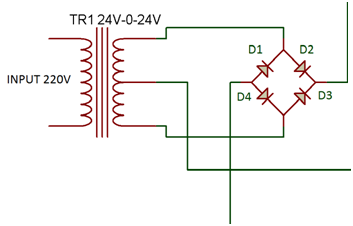 Diagrama de circuito do retificador de onda completa