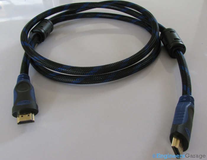 Imagem mostrando o cabo conector HDMI