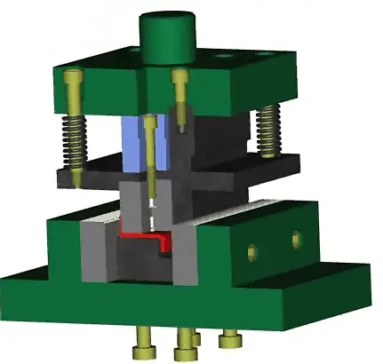 Bending die for bending Z-shaped parts in two steps