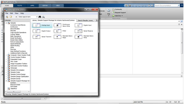 Captura de tela da biblioteca Simulink no Matlab