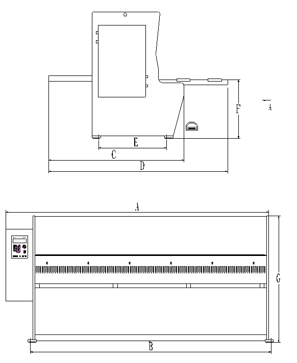 Desenho da estrutura da máquina de corte hidráulico