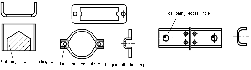 Add connecting strips and positioning process holes