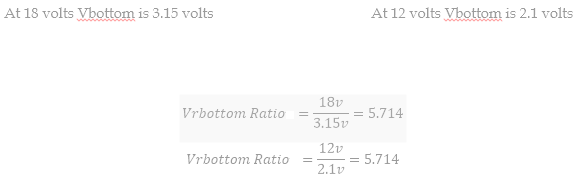 Cálculo da ração do divisor de tensão
