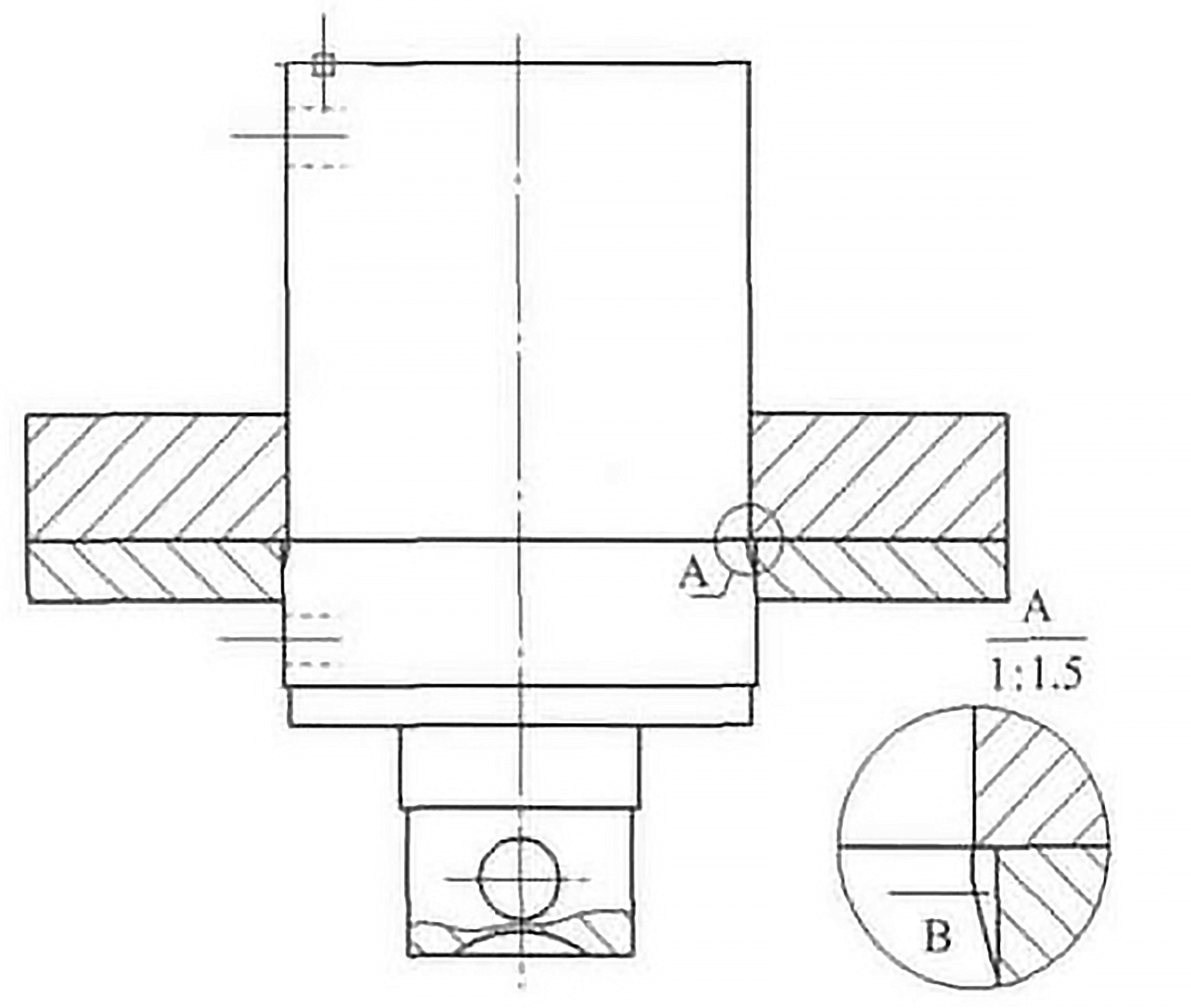 Fig. 7 Diagrama esquemático del cilindro de corte hidráulico.