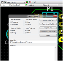 Captura de tela do PCBnew no KIcad