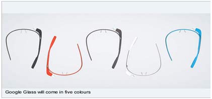 Cores disponíveis no Google Glass