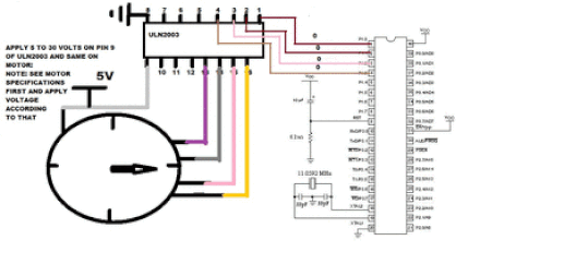 motor de passo com microcontrolador 89c51 e driver uln2003