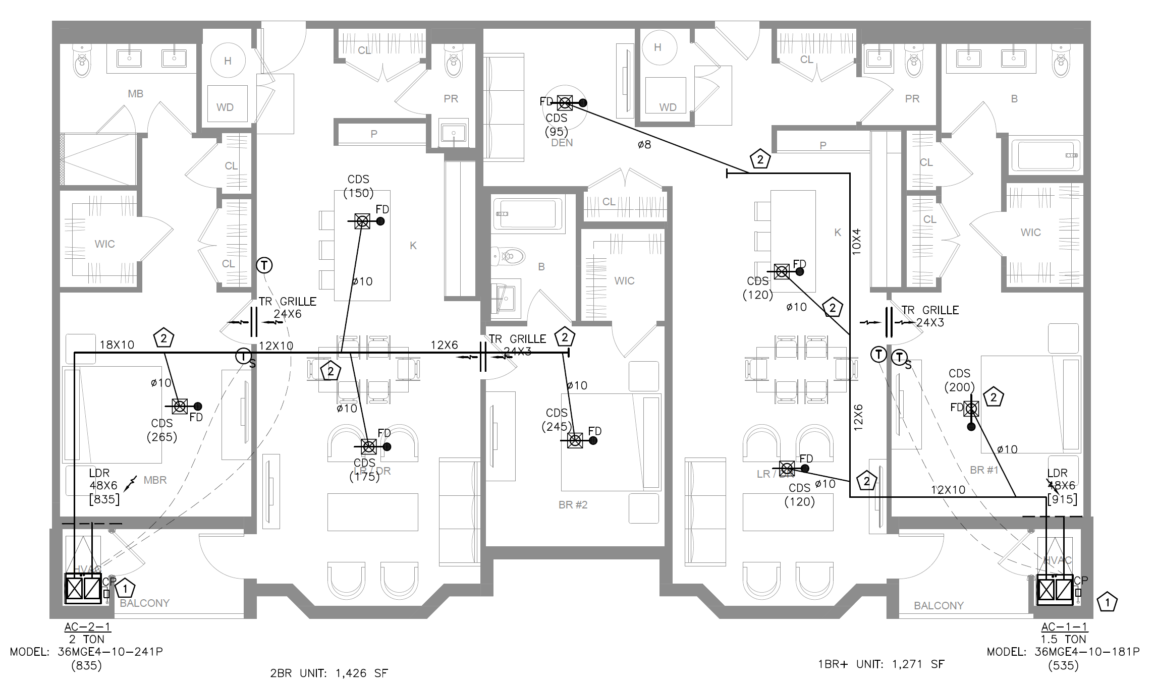 Mechanical equipment locations