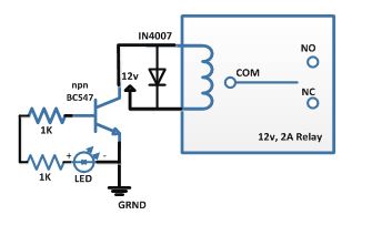 Diagrama de circuito do driver de relé