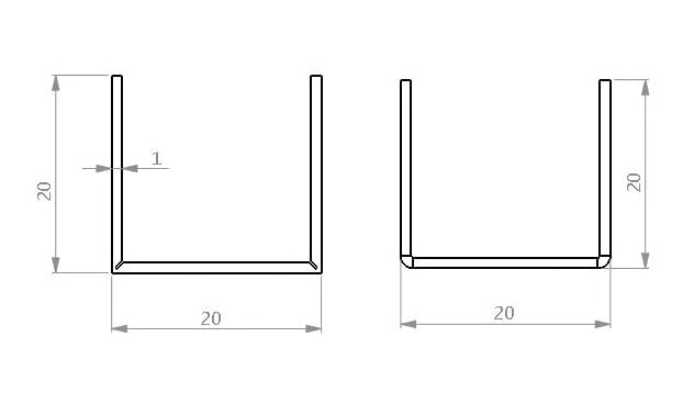 Cálculo da diferença entre o comprimento desdobrado da flexão ranhurada e da flexão não ranhurada